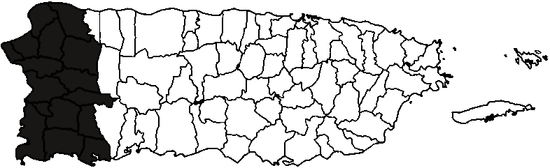 Mapa Área Oeste Puerto Rico